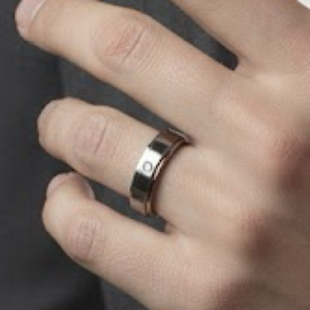 Size 6 Stainless steel plated eternity spinner fidget ring